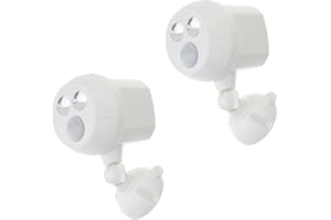 MR BEAMS Beams MB380 400 Lumen Wireless Battery Powered Motion Sensing Ultra Bright LED Spotlight, 2-Pack, White