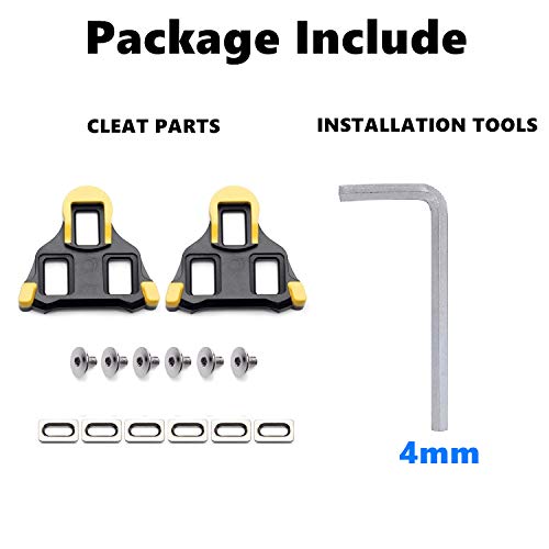 Inkesky Bike Cleats for Road Cycling - Compatible with Shimano SPD-SL SM-SH11 - Yellow - Thumbnail 4
