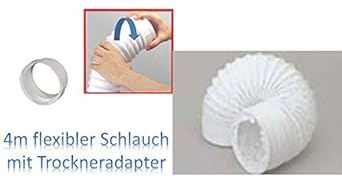Universeller Waeschetrockner Abluftschlauch 4 Meter Lang 102 mm Durchmesser + Trockner Schraubadapter 100mm