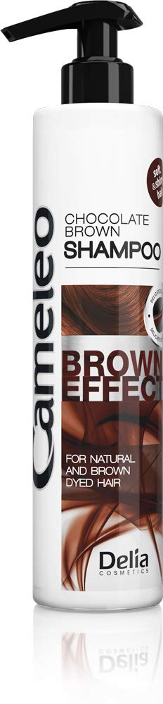 Cameleo - Brown Effect Shampoo - Nourishing, Strengthening Treatment with Walnut Extract for Natural & Dyed, Hair - Brunette Deep Colour & Shine- 250ml