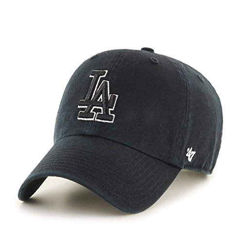 47 Brand Clean Up Los Angeles Dodgers Men's Snapback in Black and White