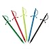 BarConic Sword Toothpicks-3.5 Inch Food Grade Plastic Cocktail Picks Colors-Add Garnish to Mixed Drinks-500 Count, 3.5, Assorted
