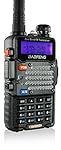 Baofeng Black UV-5R V2+ Plus (USA Warranty) Dual-Band 136-174/400-480 MHz FM Ham Two-way Radio, Improved Stronger Case, Enhanced Features