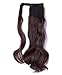 17-26 Inch Straight Curly Wavy Wrap Around Ponytail Hair Extension Clip in One Piece Synthetic Hairpiece for Women-medium brown curlythumb 1