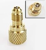 ACME AC R134a Brass Adapter Freon Fitting 1/4" Male to 1/2" Female w/ valve core