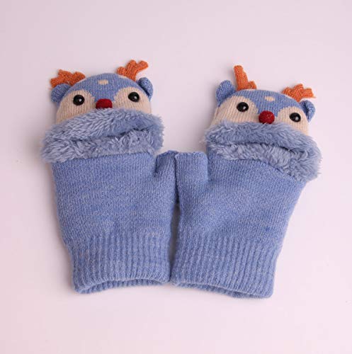 2Pairs Toddler Girls Winter Thermal Gloves with Flip Top for Cold Weather Gift