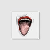 Framed Canvas Wall Art Sexy Lips Canvas Prints Home Artwork Decoration for Living Room,Bedroom - 16x16 inches