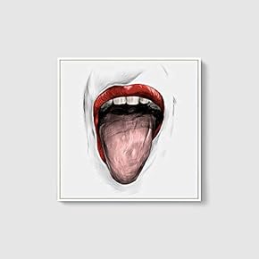 Framed Canvas Wall Art Sexy Lips Canvas Prints Home Artwork Decoration for Living Room,Bedroom - 16x16 inches