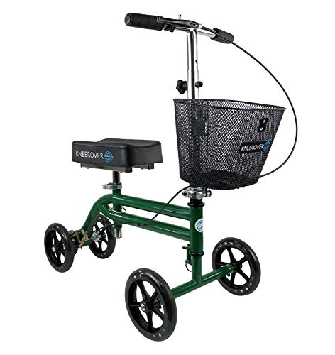 KneeRover Steerable Knee Scooter Knee Walker Crutches Alternative in Green (Best Pavement Mobility Scooter)