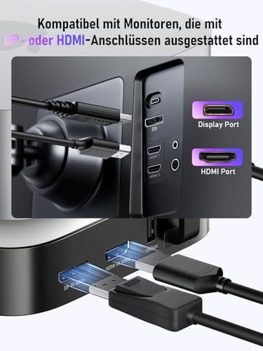 Lemorele Mac Mini M4 Dock with DisplayPort 4K@60Hz for Dual Monitor Configurations, 4 USB 3.2/3.0 Ports, M.2 NVMe 10Gbps SSD Slot, SD/TF Card Reader with Mac Mini M4/M4 Pro