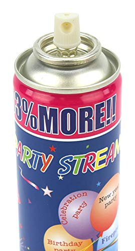 image for AJ Toys & Games 24 PCS Pack of Fun Party Streamer Spray String in a Ca