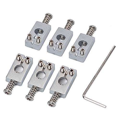 difcuyg5Ozw 6Pcs 10.4mm Narrow Guitar Bridge Brass Saddles Durable Instrument Replacement Parts Easy Operation Chrome