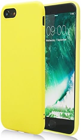 Yellow iPhone 7/8 Case - MOJOKASE - Anti-Shock Ultra Slim Matte Soft Silicone TPU - Wireless Charging Compatible - Resistant Protective Thin Cover &amp; Skin for Apple iPhone 7, iPhone 8 - (Urban Yellow)