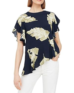 Mango Women's Ruffle Asymmetric Blouse
