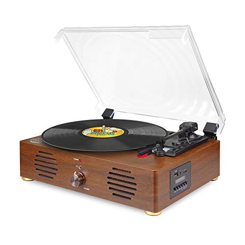 Record Player-13 in 1 Turntable with Speakers Vinyl Recording LP Bluetooth USB TF Card FM Radio Aux Input RCA Line Out and Headphone Jack