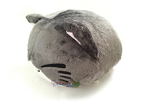 FuRyu Nemuneko Cute and Fluffy Cat Plush 15â€˜â€™ ~ Large Dark Gray Cat Kitty Neko Plush