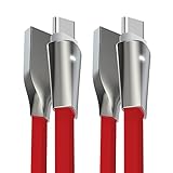 Alyee USB Type C Cable, 2 Pack 6FT+6FT USB C Cable Cord with LED Light Type C Cable Fast Charging Cable Cord Compatible with Samsung Galaxy Note 8, S8, S8 Plus, S9,S9 Plus, LG G6 G5- Red