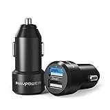 Car Chargers [2 Packs] RAVPower 24W 4.8A Metal Dual USB Car Adapter with iSmart 2.0 Charging Tech for iPhone 8 / X / 7 / 6s / 6 / Plus, Galaxy S7 / S6 / Edge / Plus, Note 5 / 4 and More