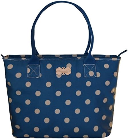 Shoulder Bag For Women Large Floral Top-Handle Shoulder Handbag Purse Waterproof (Blue Polka Dot)