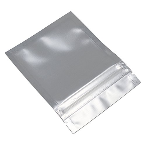100 Pcs Multi-Colors Resealable Clear Front Mylar Foil Food Storage Bags Heat Seal Smell Proof Pouches Airtight Zipper Grocery Gourmet Snack Mix Pack (Pink, 3.9x5.9 inch-3.5mil Thick (Matte))