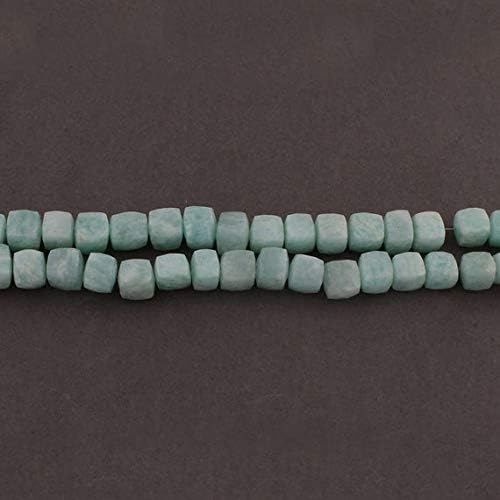 GemAbyss Beads Gemstone Big Halloween Sale 1 Strand Excellent Quality Amazonite Faceted Cube Beads Briolettes - Box Shape Briolettes 8mm-10mm 8 Inch SB2190 Code-MVG-37361