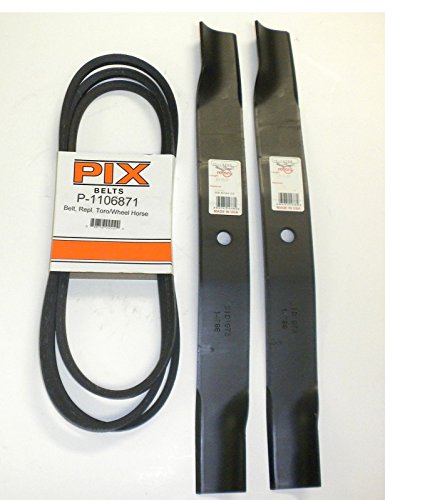 Rotary Belt & Blade Kit Fits Toro 42" Timecutter 74360 74363 74365 74366 Z4200 Z4220 : (2) 14788 Blades (1) Pix Belt 1106871