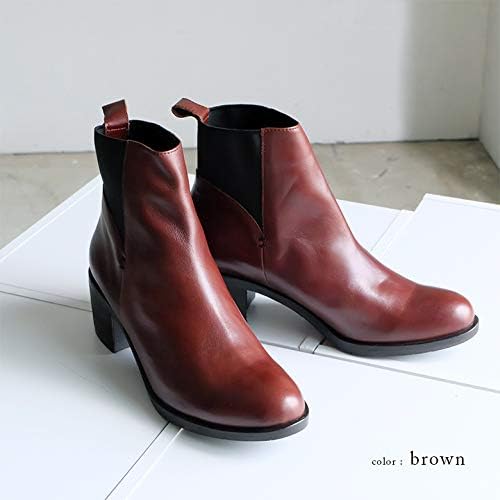 Amazon ユーコイマニシプラス レディース 本革 ショートブーツ ゴム シンプル メンズライク Yuko Euro39 24 0 24 5cm Brown ブラウン Yuko Imanishi ユウコイマニシプラス ブーツ ブーティ