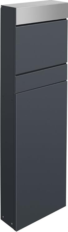 frabox Standbriefkasten Lens Anthrazitgrau/Edelstahl