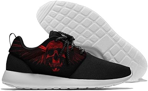 Skull Wings Red Men's Mesh Running Shoes Sneakers Breathable Athletic Workout Fitness Sports Shoes Trainers 44