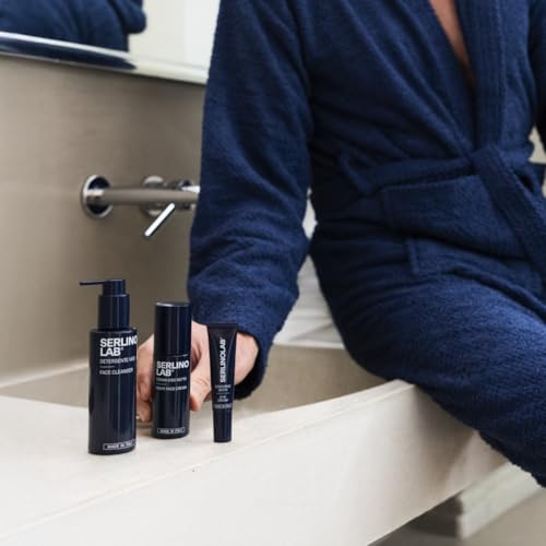 SERLINO LAB Skincare Kit: Anti-Aging Night Face Cream + Anti-Bag Eye Contour + Men's Face Cleanser - Hydration, Anti-Wrinkles, Deep Cleansing