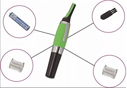 Dhrob 1PC Green Handsome Men Body Nose Nasal Ears Eyebrow Facial Hair Clipper Trimmer Shaver（Does not include the battery）