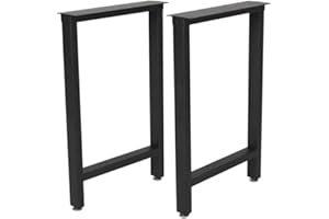 TIEOU Metal Black Table Legs Heavy Duty Desk Legs 28” Height 18” Wide Industrial Table Legs,Dining Table Legs,Modern Table Legs,Console Table Legs