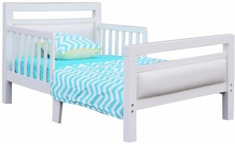 Orbelle Trading Modern Padded Toddler Bed, White/White