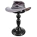 MyGift Vintage Design Black Metal Hat Stand with Dome Top Design, Baseball Cap and Wig Holder Freestanding Display Rack