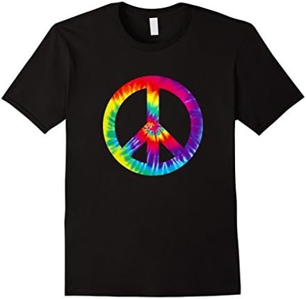 Mens Peace Sign T Shirt 60s 70s Hippy Costume Large Black