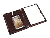 Leather Padfolio for Samsung Galaxy Tab 3 7.0 with A4 Size Documents Pocket, Brown