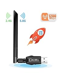 Adaptador inalámbrico USB WiFi Carantee AC Dual Band (2,4 G 150 Mbps+5 G 433 Mbps USB WiFi Red Dongle Adaptador, compatible con Windows XP Vista 7 8 8,1 10 (32 64 bits) MAC OS