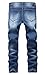 FREDD MARSHALL Men's Biker Moto Skinny Ripped Destroyed Distressed Slim Fit Denim Jeans