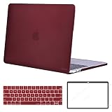 MOSISO MacBook Pro 13 Case Corner Protective Compatible Newest MacBook Pro 13 Inch 2018 2017 2016 Release A1989/A1706/A1708, Plastic Hard Shell & Keyboard Cover & Screen Protector, Marsala Red