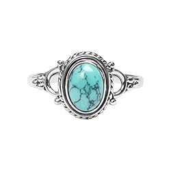 Turquoise Stone Ring, 925 Sterling Silver Ring