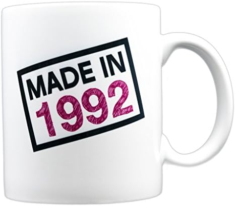 EverMug Made in 1992 - 25th Birthday Gift Mug - 11 oz. White Coffee Mug