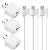 SNX Certified 5W 1A USB Power Adapter with 3' /1 m Lightning to USB Cable - 2 Piece
