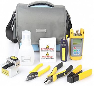 FASO FS-001 9 In 1 Portable FTTH Optical Fiber Tool Kit with Optical Power Meter Fiber Cleaver 10mW Visual Fault Locator