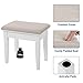 SONGMICS Vanity Table Set with Mirror and 4 Drawers, Wooden Makeup Dressing Table with Large Stool, Gift for Women Girls, White URDT22WT