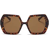 Freckles Mark Thick Hexagonal Retro Sunglasses for Women Trendy 60s Vintage Sun Glasses Oversized Classic Shades