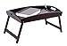 BirdRock Home Bamboo Bed Tray | Wooden Curved Sides Breakfast Serving Tray with Folding Legs | Walnut