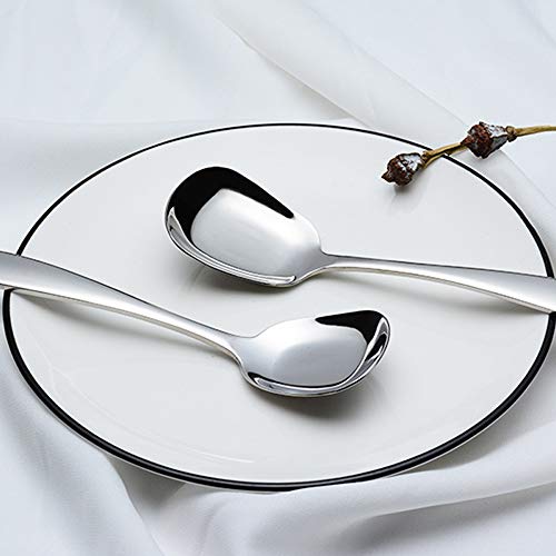 Wenkoni 304 Stainless Steel Spoons,Soup Spoons,Rice Spoons,Table Spoons,Dinner Spoons.(Color:Silver)