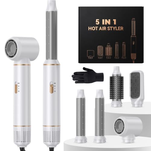 Unipampa 5 in 1 Hair Dryer, Multifunctional Hair Styler, Hair Styler Set 1000 W, Airbrush Air Styler, Hot Air Brush, Hair Dryer for Drying, Volume, Curls
