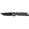 704 Gear Fang EDC Folding Pocket Knife | 3.22" Tanto Blade, D2 Steel, G10 Handle, Crossbar Lock, Reversible Pocket Clip | Black