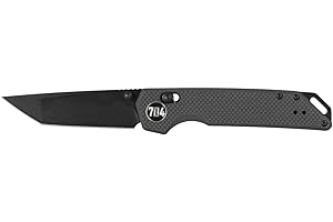 704 Gear Fang EDC Folding Pocket Knife | 3.22" Tanto Blade, D2 Steel, G10 Handle, Crossbar Lock, Reversible Pocket Clip | Black